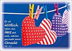 Postkarte - Vier Herzen