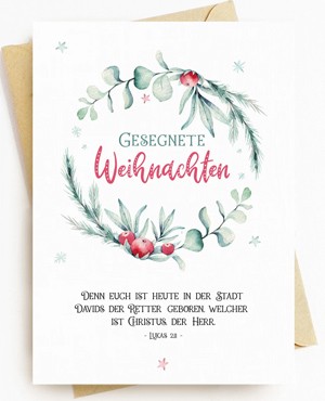 Weihnachtskarte "Gesegnete Weihnachten"
