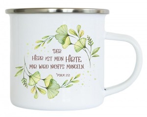 Emaille-Becher: Der HERR ist mein Hirte